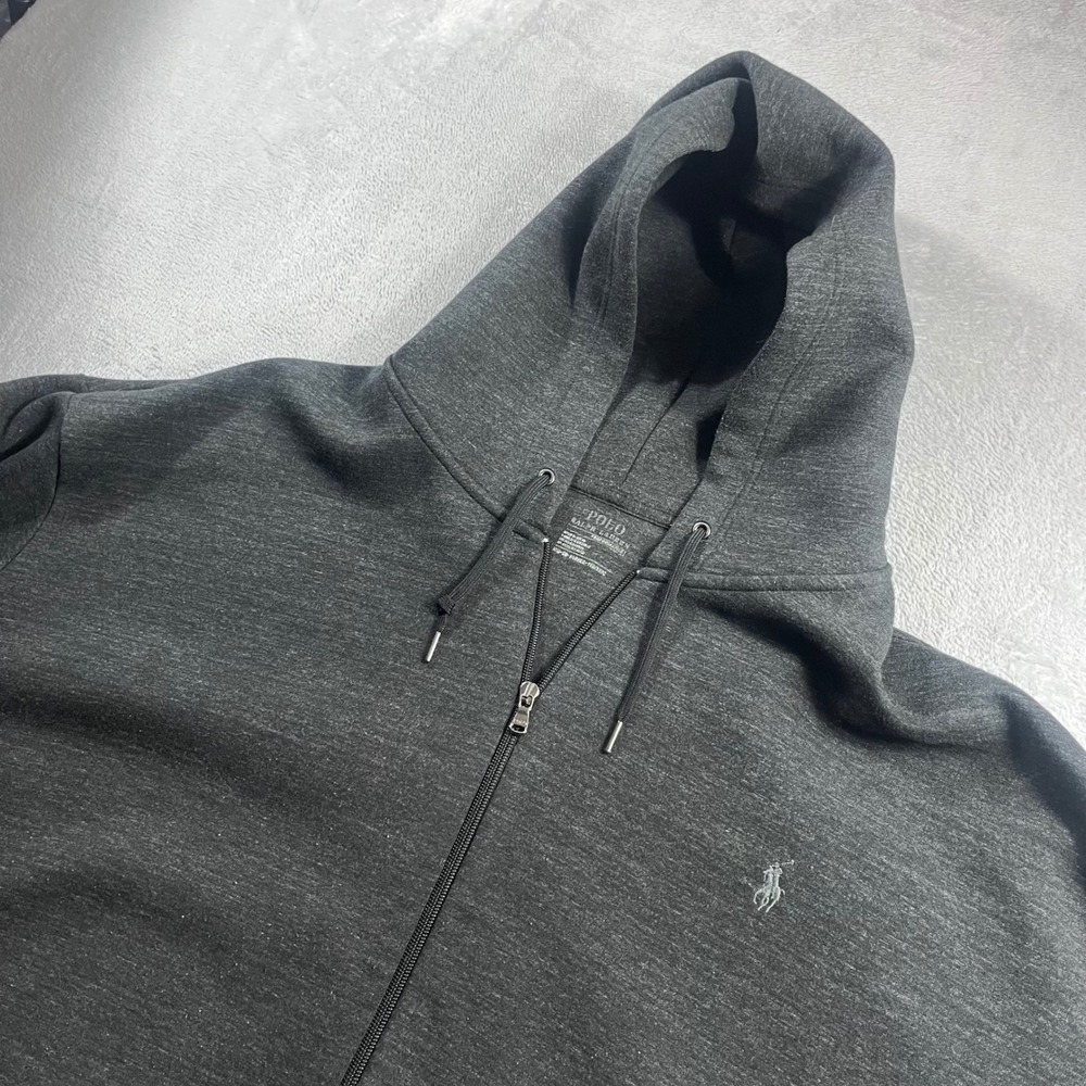 Polo Ralph Lauren Performance Mens 6XB Full Zip Hoodie Charcoal Gray Pony Logo